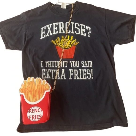 Handbags - Fries Bundle- Crossbody French Fries & Fries XL Tshirt